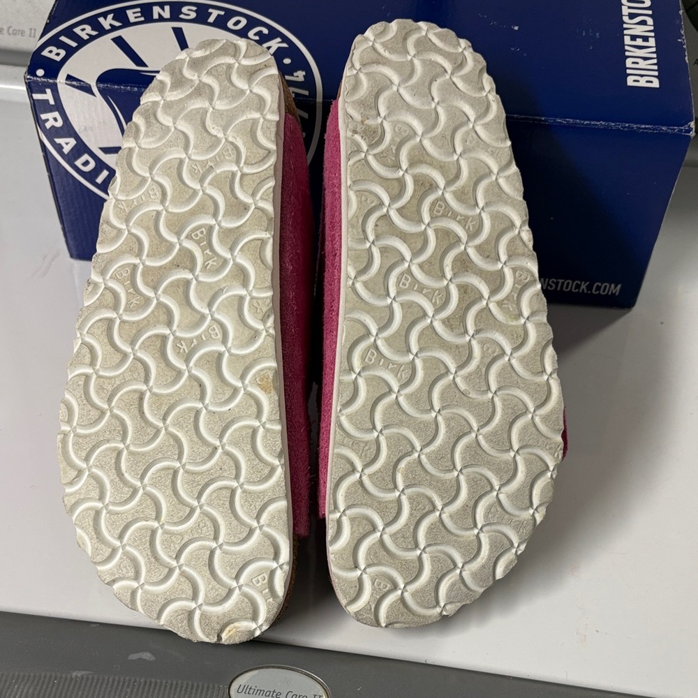 Birkenstock Pink Suede Two-Strap Arizona Sandals - Picture 3 of 6